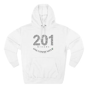 201 Communities, Black Text, Three-Panel Fleece Hoodie